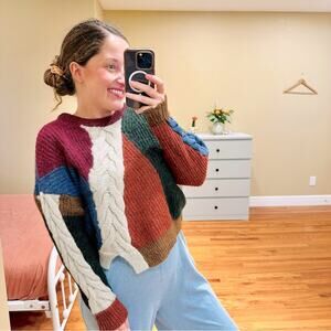 Isabel Marant Etoile Fall Colorblock Alpaca Wool Sweater Medium